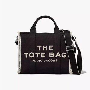 Marc Jacobs The Tote Bag Jacquard Medium in Black with Cream Accents